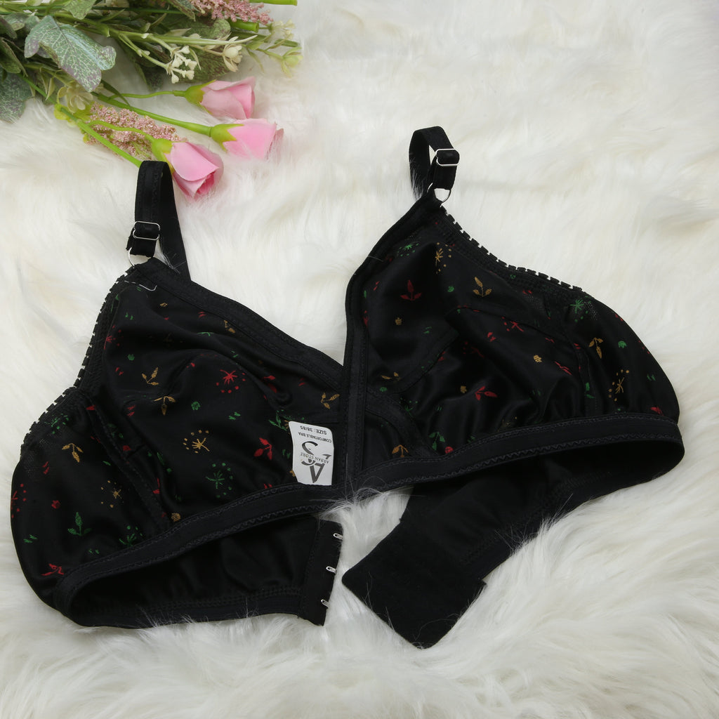 4 Piece Pack - Comfortable Printed Jersey Bras for Women