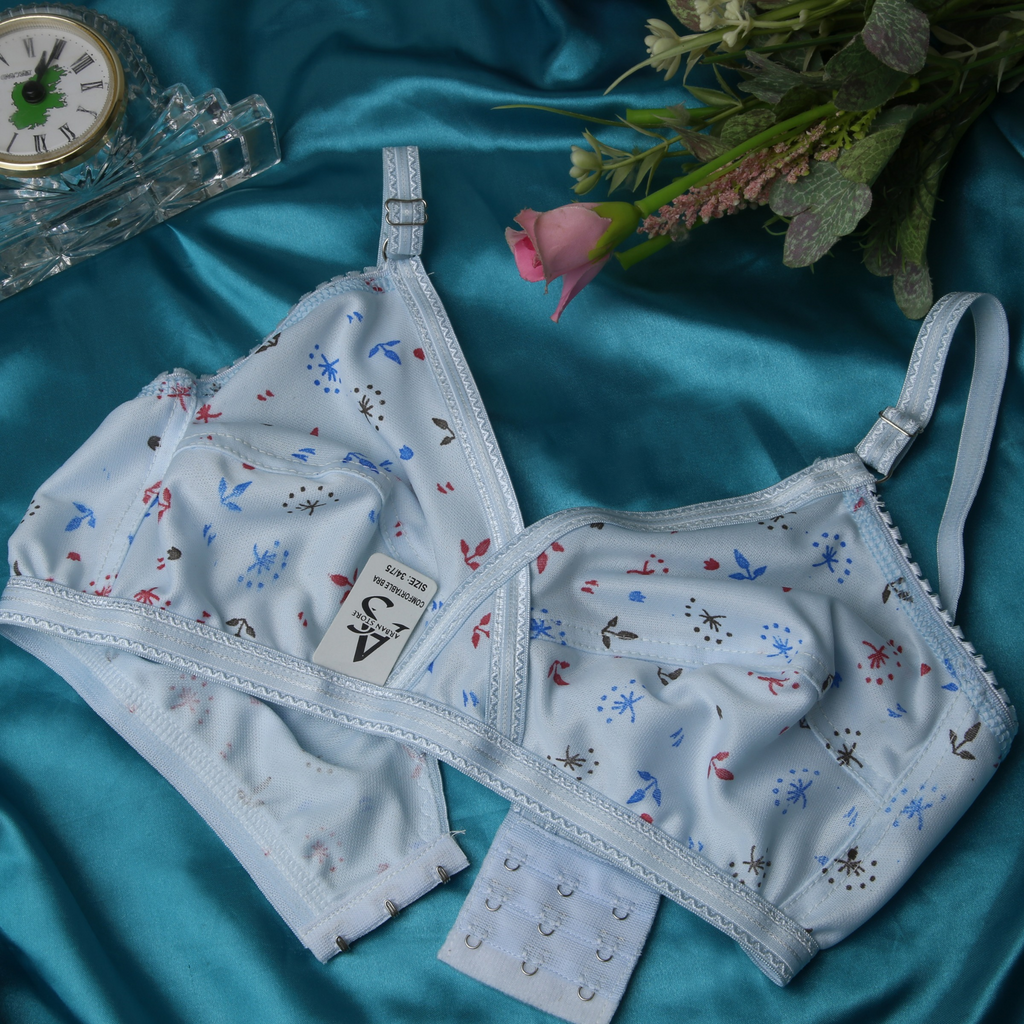 4 Piece Pack - Comfortable Printed Jersey Bras for Women