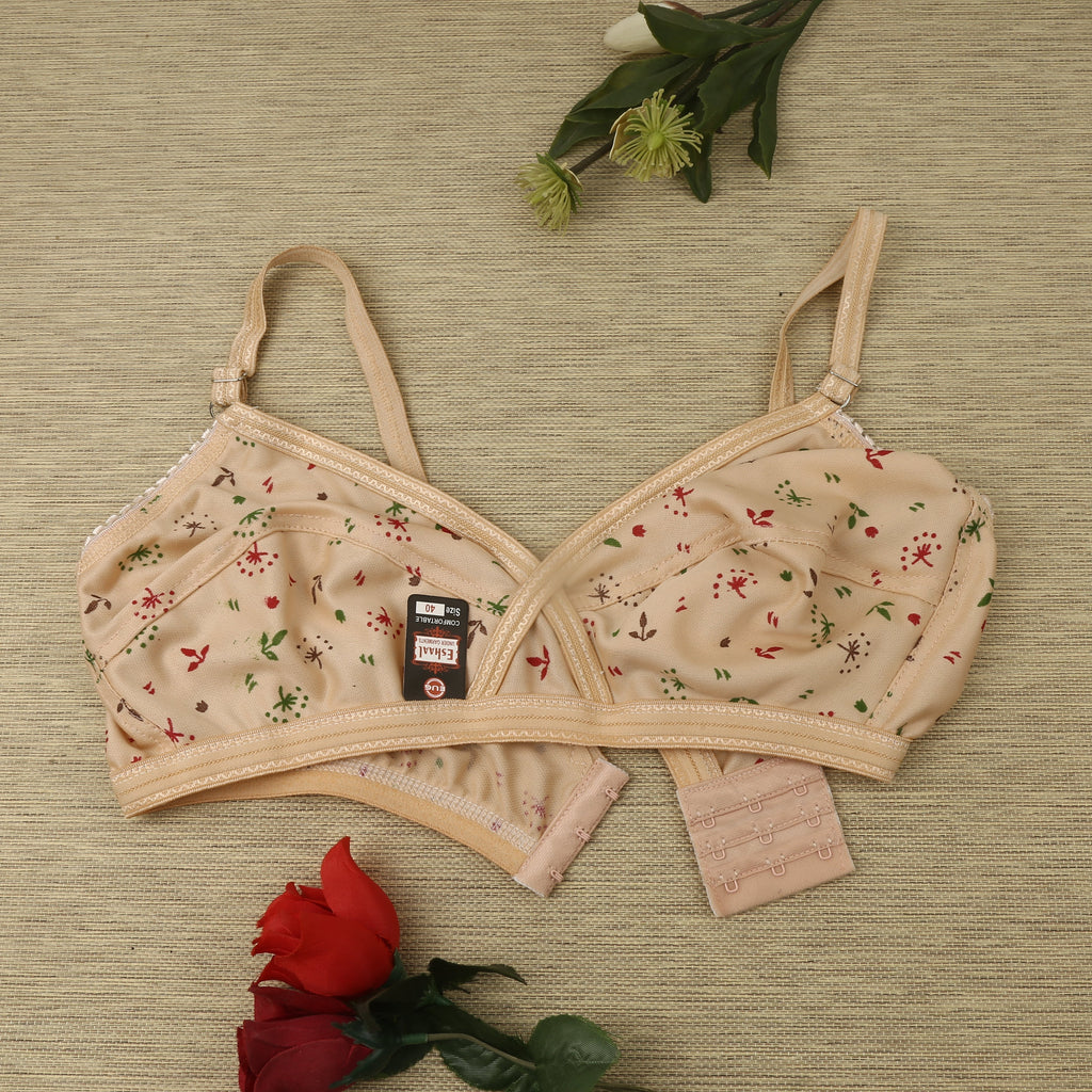 (4) Bra soft  Fabric Printed jersey bra