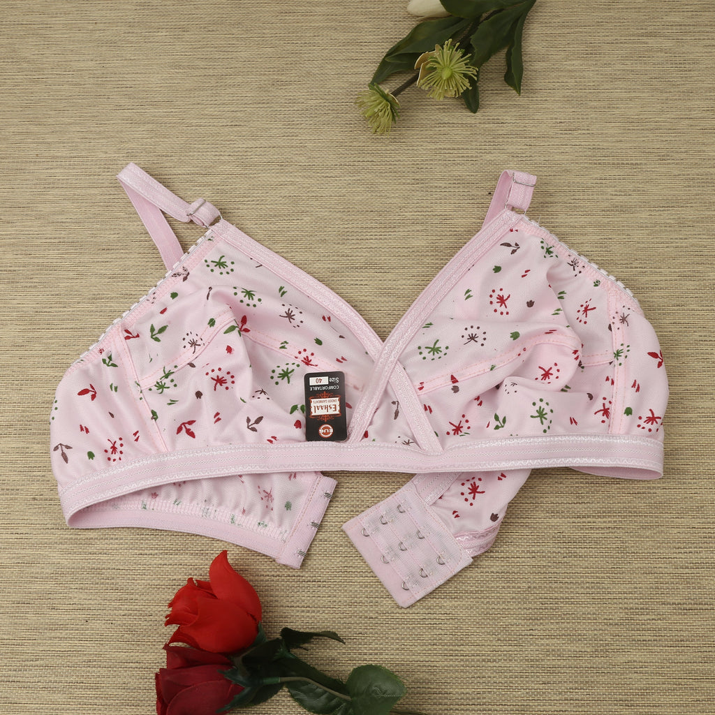 (4) Bra soft  Fabric Printed jersey bra