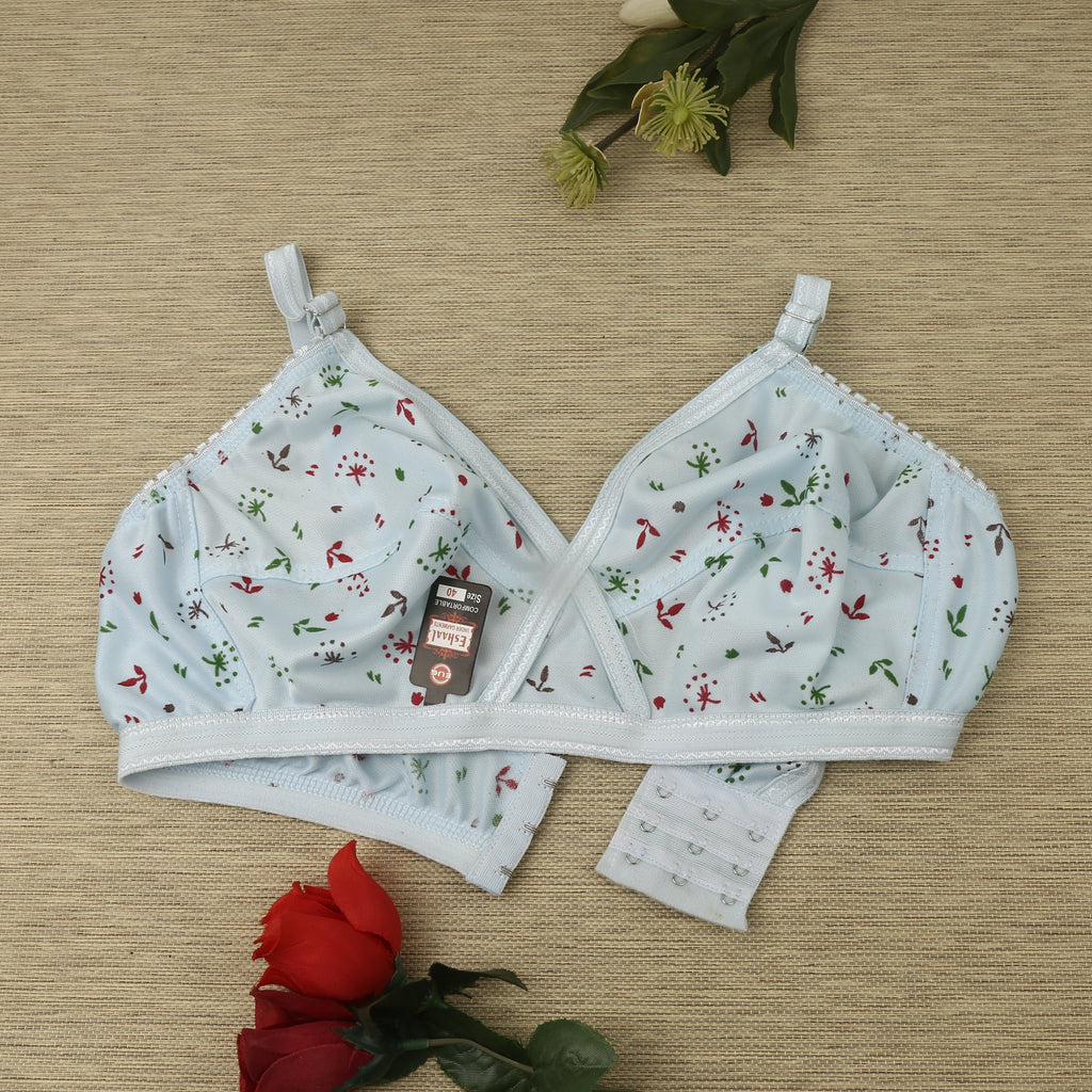 (4) Bra soft  Fabric Printed jersey bra