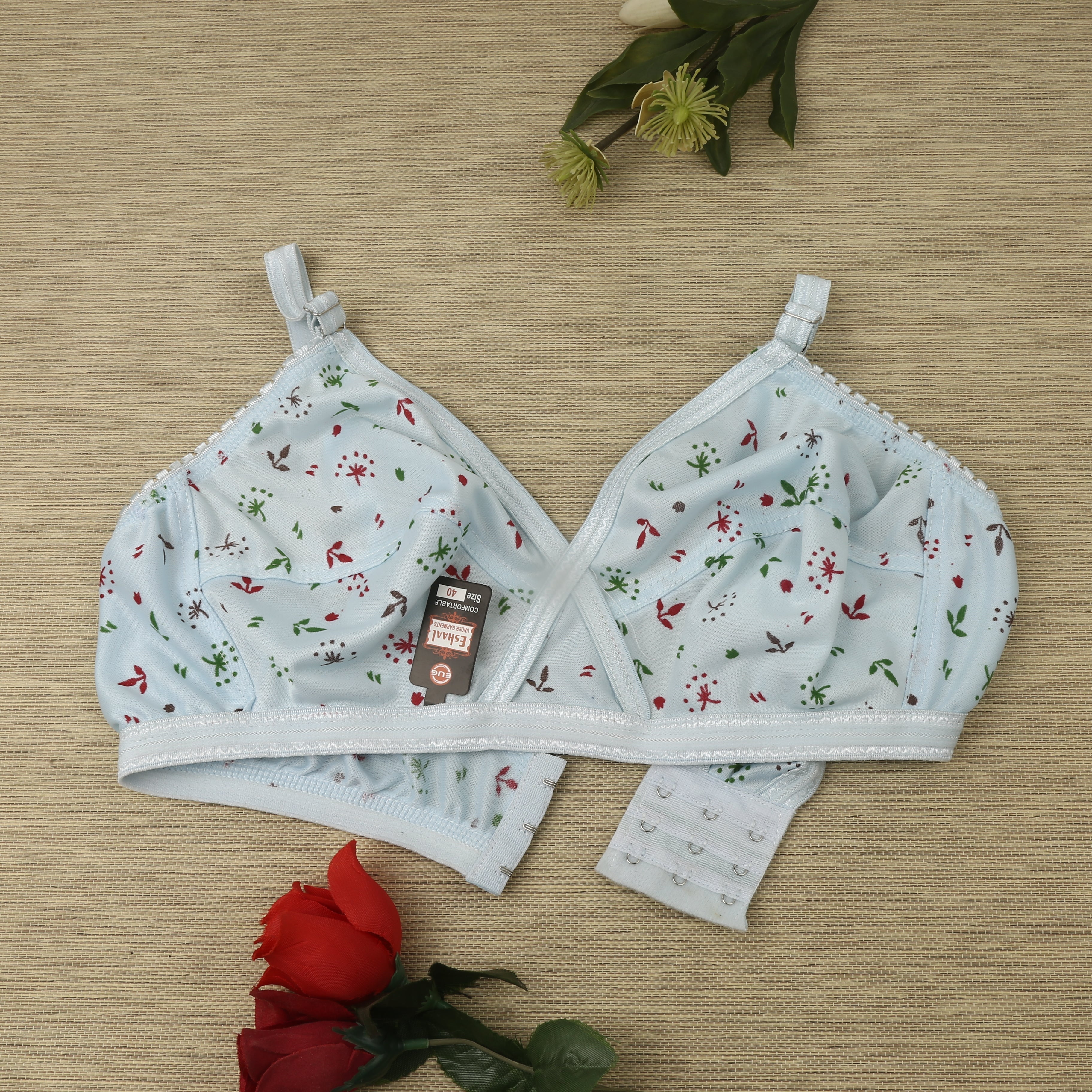 (4) Bra soft  Fabric Printed jersey bra